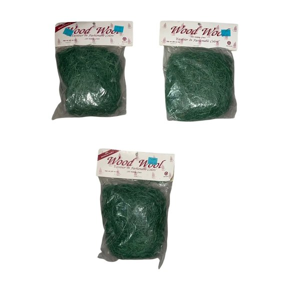 NIP Fiberex Vintage Wood Wool Excelsior Holiday Green Christmas 45 Cu In - Picture 1 of 5